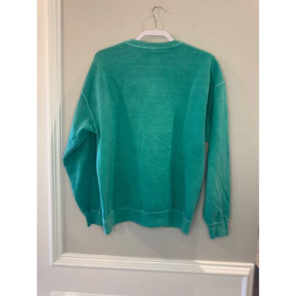 Disney Mickey Mouse Sweatshirt Teal Green Graphic Classic Pullover Size L - Picture 2 of 5